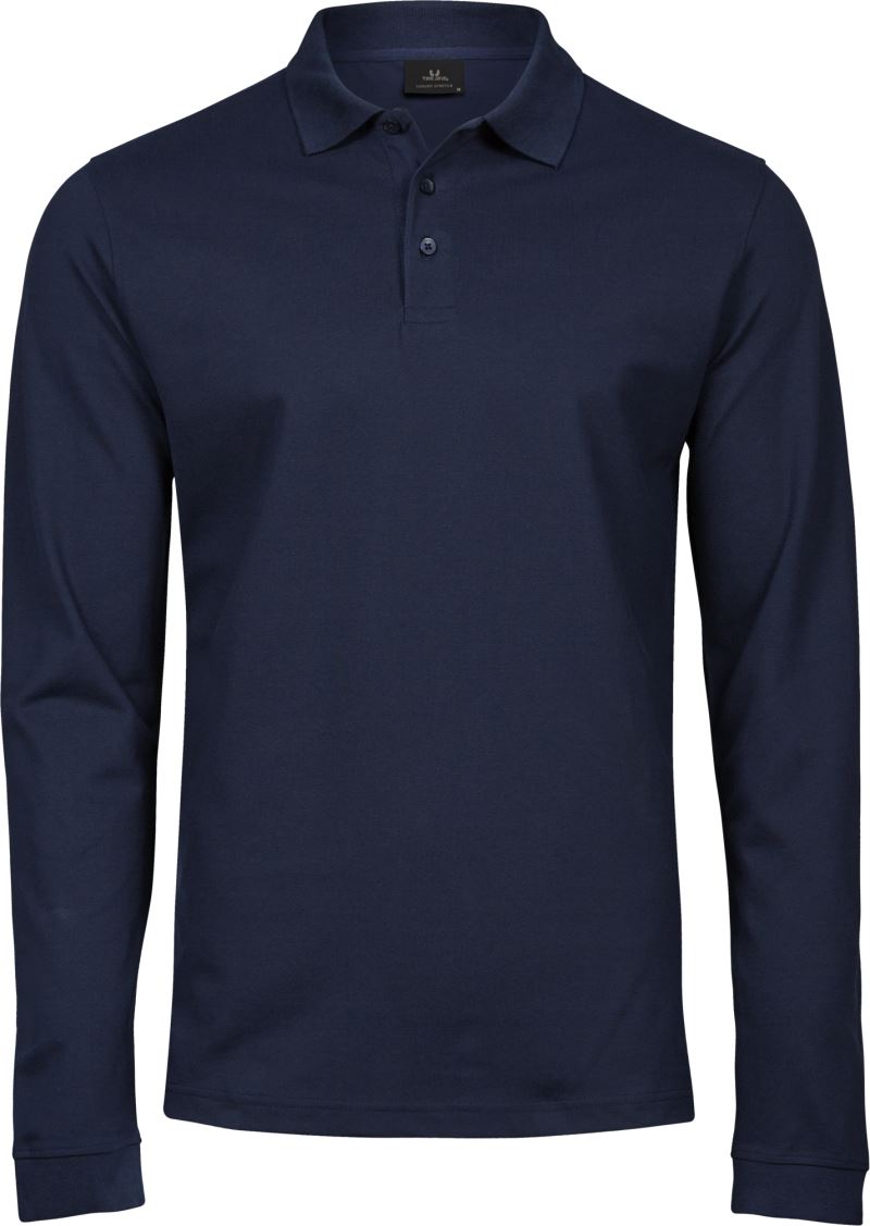 Tee Jays Herren Luxus Stretch Piqué Polo langarm TJ1406 black
